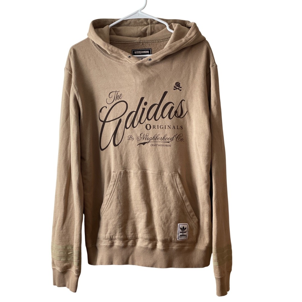 Adidas Originals X Neighborhood Graphic Pullover Tan Hoodie Mens L Gorpcore Flaw